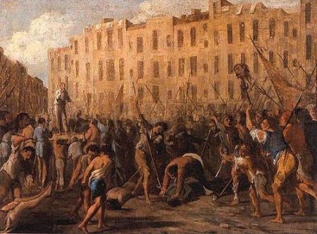 I Lazzaroni napoletani massacrano i giacobini